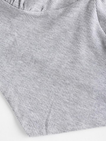 Ribbed Asymmetric Hem Crop Top