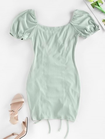 Ribbed Cinched Bodycon Mini Dress