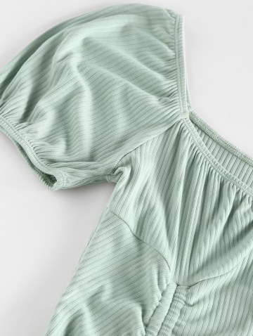 Ribbed Cinched Bodycon Mini Dress