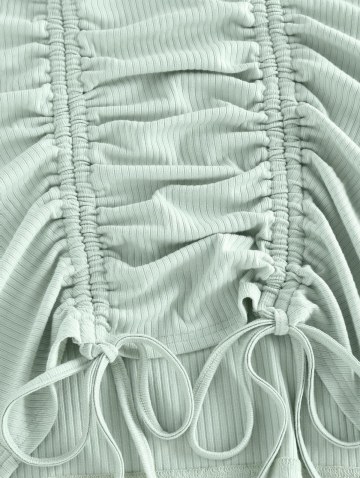 Ribbed Cinched Bodycon Mini Dress