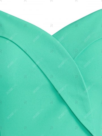 Ruffle Hem Cold Shoulder Surplice Dress