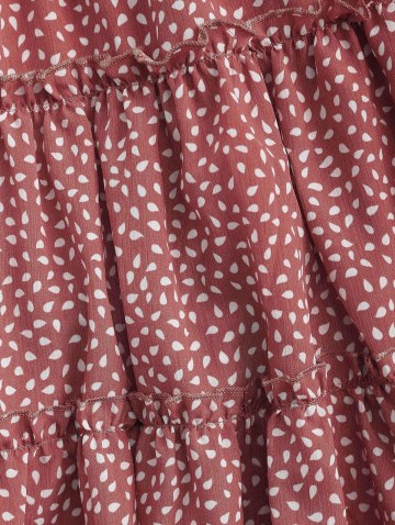 Ruffles Raindrop Print Tiered Mini Dress