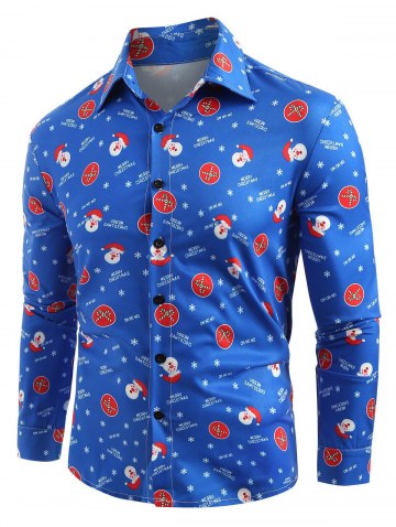 Santa Claus Printed Christmas Long Sleeves Shirt