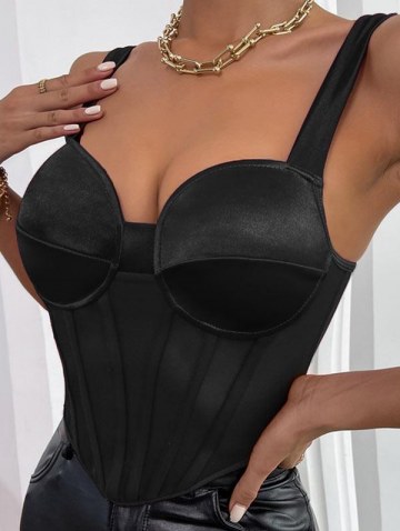 Sheer Mesh Bustier Tank Top With High Slit Maxi Skirt Two Piece Dress Set