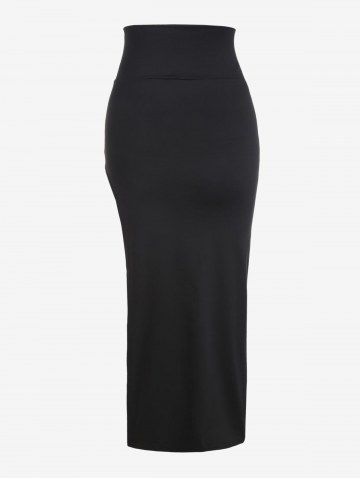 Sheer Mesh Bustier Tank Top With High Slit Maxi Skirt Two Piece Dress Set