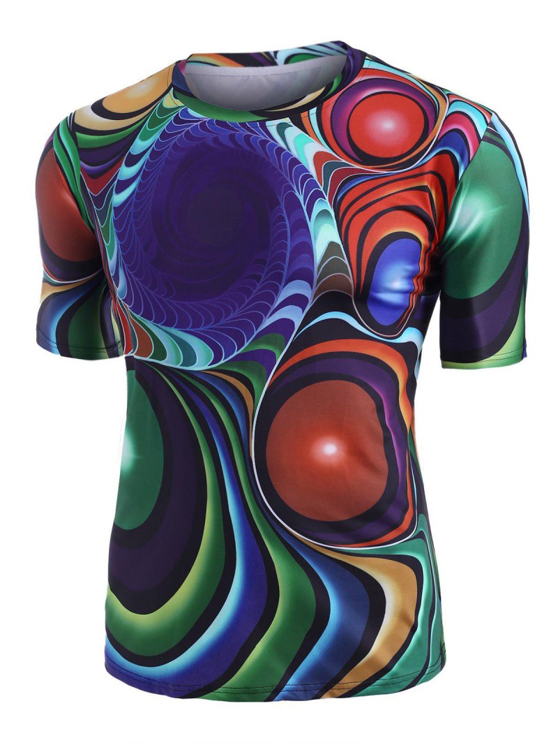 Short Sleeve Graphic 3d Print T-shirt