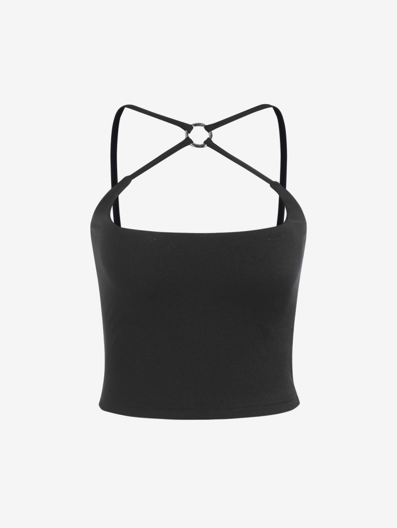 Solid O-ring Cropped Cami Top