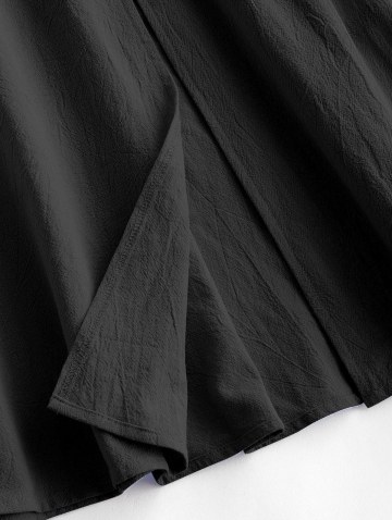 Tie Shoulder Shirred Back Split Hem Bustier Dress