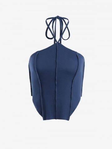 Topstitching Halter Tank Top