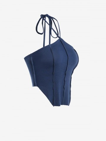 Topstitching Halter Tank Top